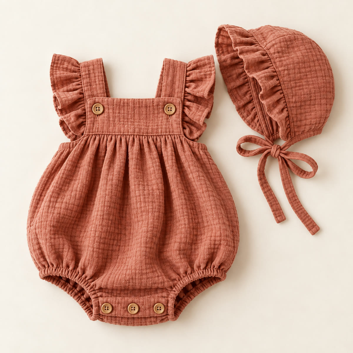 Romper-Set mit Häubchen
